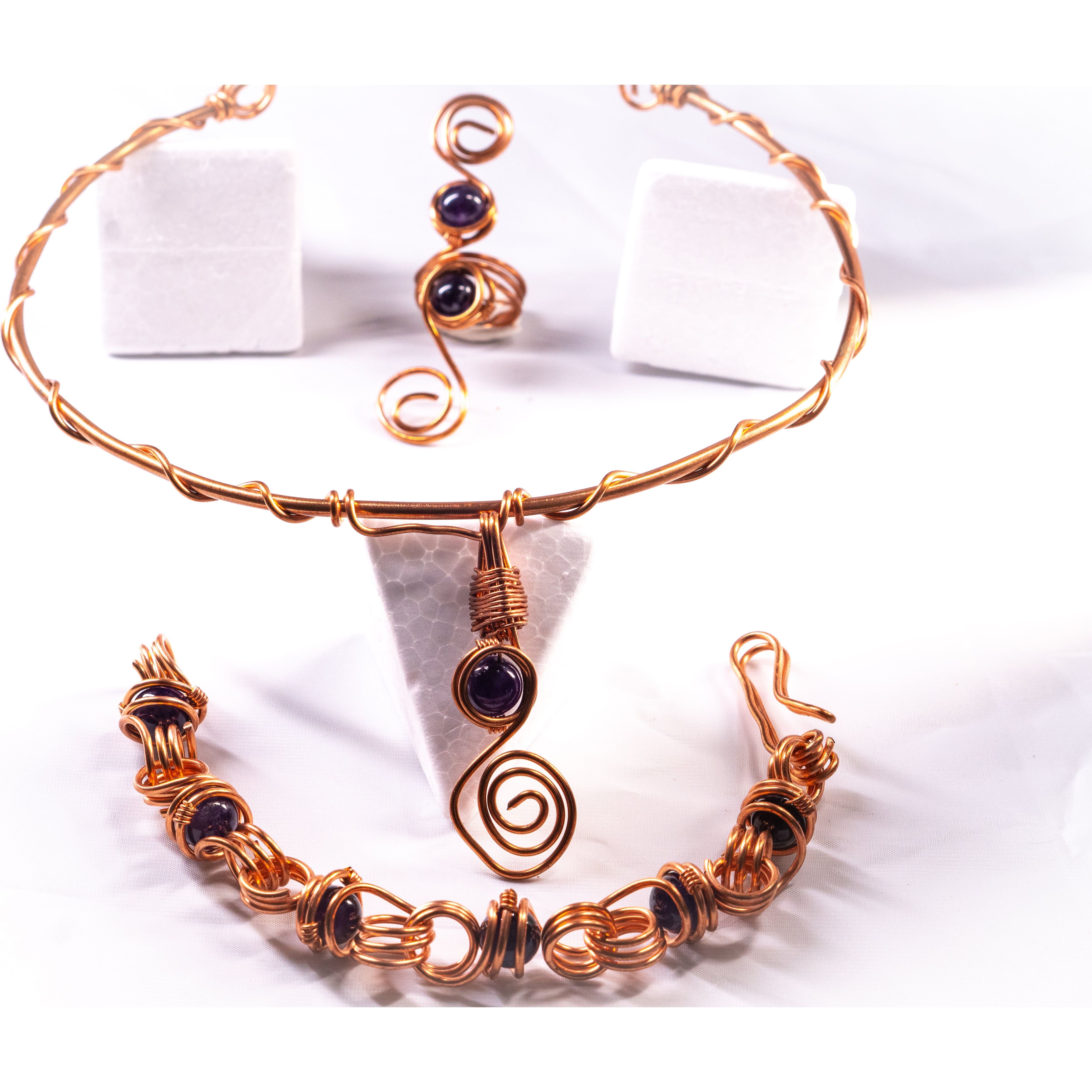 Heaven’s Light – Crown Chakra Jewelry Set (Ring, Bracelet & Choker)
