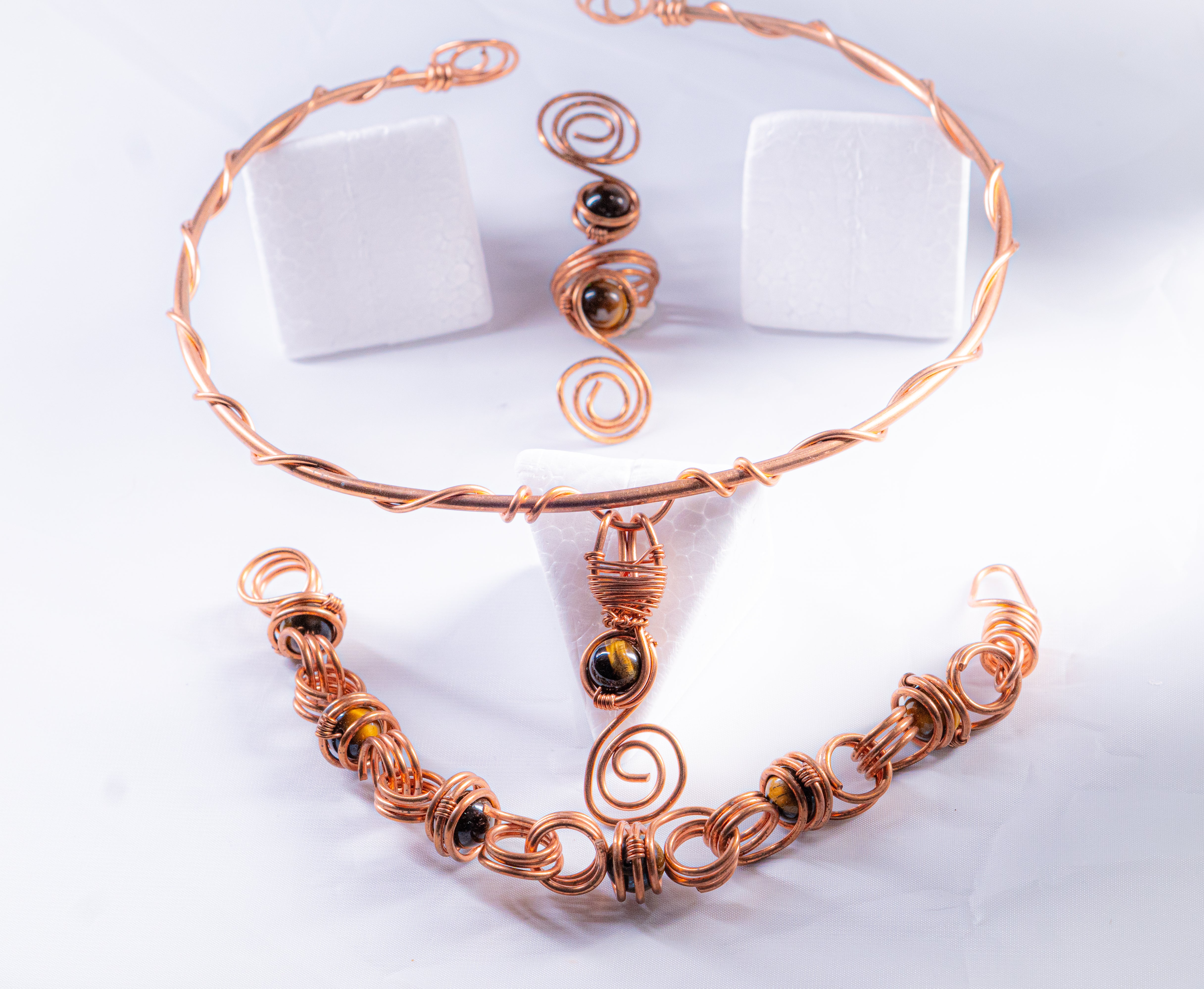 Sacral Serenity – Sacral Chakra Jewelry Set (Ring, Bracelet & Choker)
