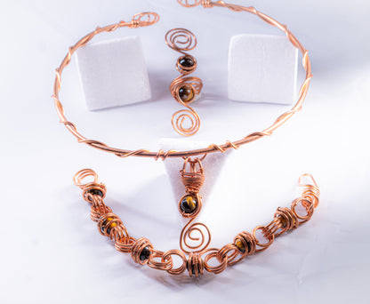 Sacral Serenity – Sacral Chakra Jewelry Set (Ring, Bracelet & Choker)